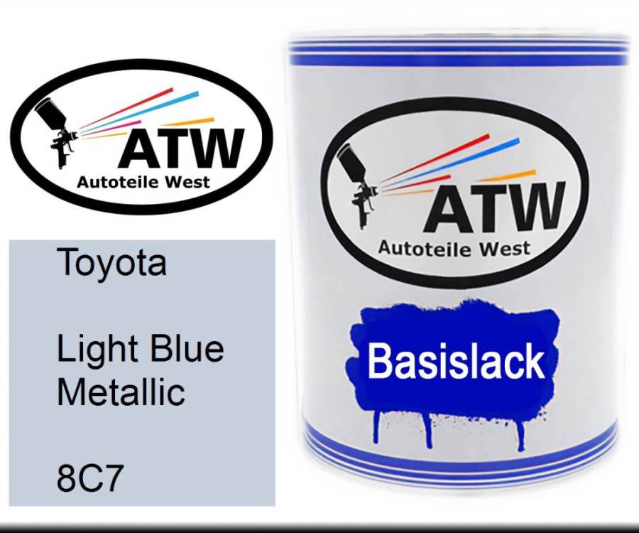 Toyota, Light Blue Metallic, 8C7: 1L Lackdose, von ATW Autoteile West.